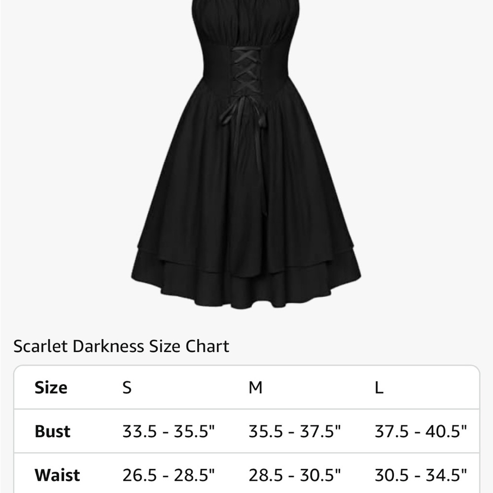 Scarlet Darkness Renaissance Dress Women Chiffon Spaghetti Strap Corset Dress - Picture 5 of 9